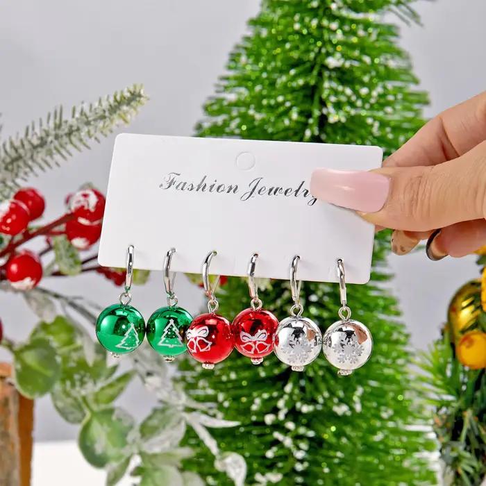 Boucles d'oreilles flocon de neige et arbre de Noël plaquées or argent rhodium pour femmes occasions spéciales mariage fête quotidienne