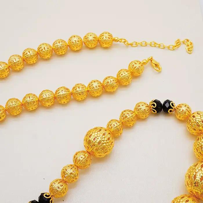 Ensemble de bijoux couleur or Dubai 2024 collier superposé pendentif rond pour femmes bijoux de mariage africain cadeaux anniversaire occasions spéciales