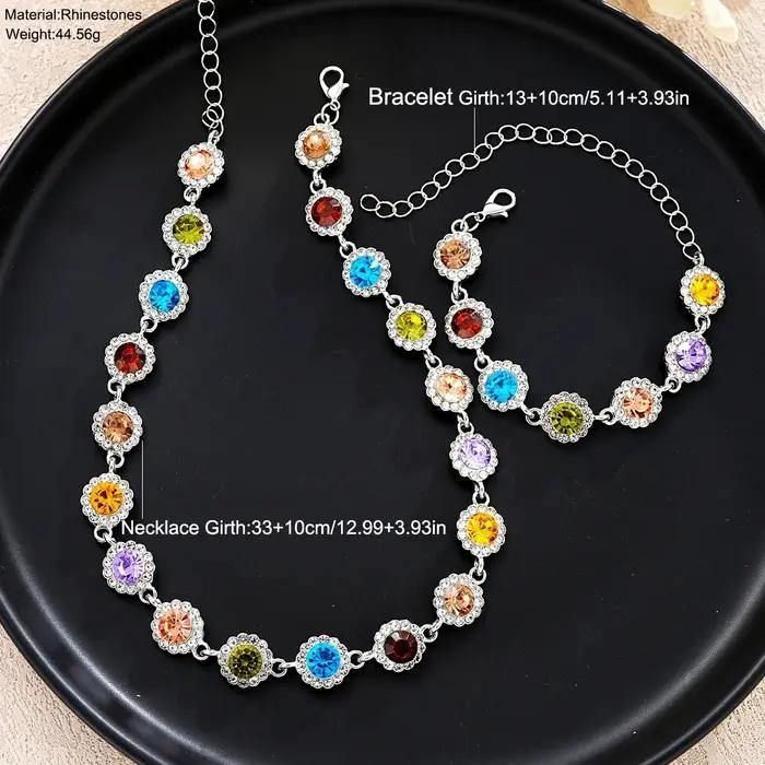 Collier ras du cou en cristal coloré coréen pour femmes