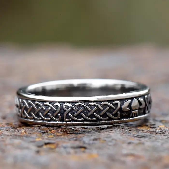 Bague de couple pour amoureux viking pour hommes et femmes