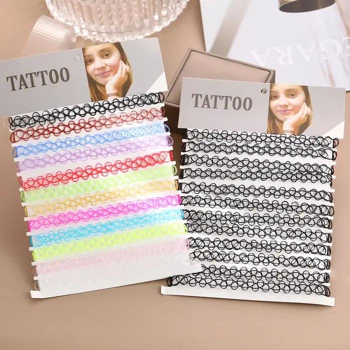 Collier ras du cou élastique pour tatouage