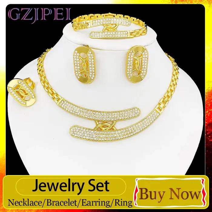 GZJPEI Ensemble de bijoux tendance 4 pièces/ensemble