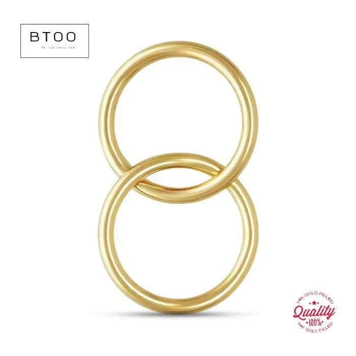 Anneau à maillons à deux cercles rempli d'or 14 carats