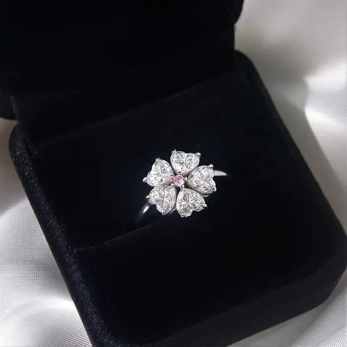 Smyoue 14K plaqué 6 pierres précieuses Moissanite anneaux pour femmes de luxe laboratoire de mariage diamant pur 925 argent bande bijoux fins femme bague GRA