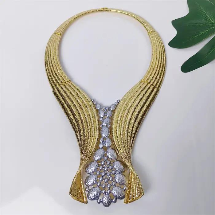 Parure de bijoux TITI, collier ras du cou exagéré