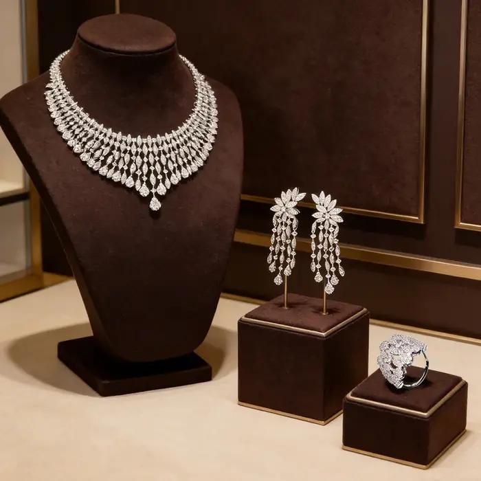 Ensemble de bijoux GODKI en oxyde de zirconium pour mariage et occasions spéciales femme bracelet bague collier boucles d'oreilles élégants
