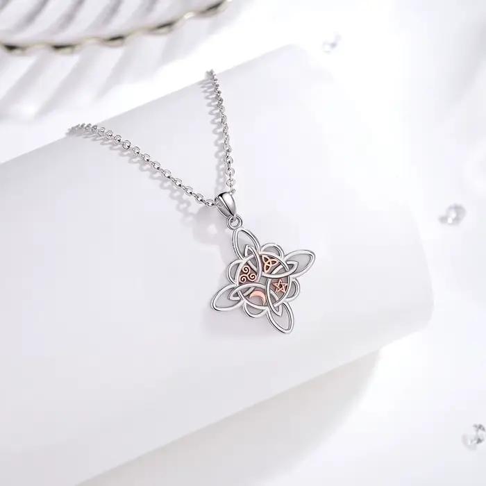 Eudora 925 argent Sterling noeud de sorcière collier sorcellerie noeud celtique étoile lune pendentif géométrique hommes femmes bijoux cadeaux de fête