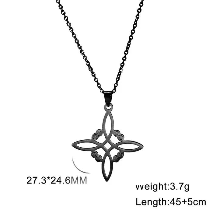 Skyrim Wicca sorcellerie noeud de sorcière collier en acier inoxydable colliers ras du cou Vintage amulette surnaturelle bijoux cadeau pour les femmes