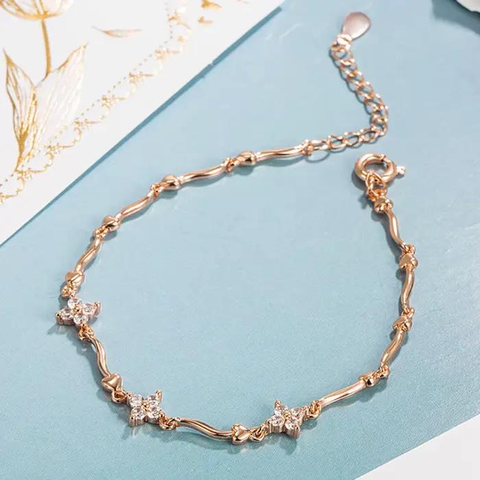 Bracelet en argent Sterling 925, trèfle à quatre feuilles exquis en Zircon, accessoires de bijoux pour femmes, à la mode, pour fête de mariage