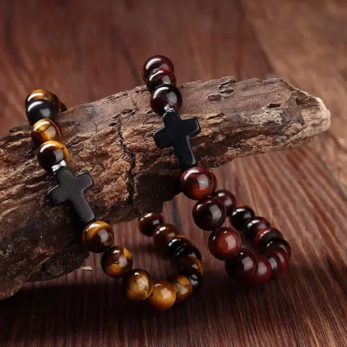Bracelet de méditation en pierre naturelle et cuivre plaqué pour hommes et femmes, style moderne et traditionnel, idéal pour la prière et la méditation