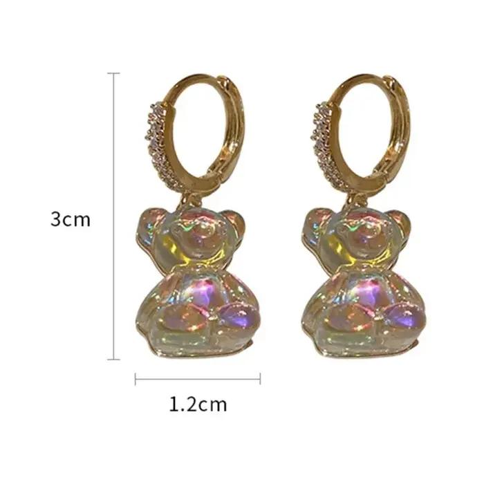 Boucles d'oreilles en forme d'ours mignon pour femmes