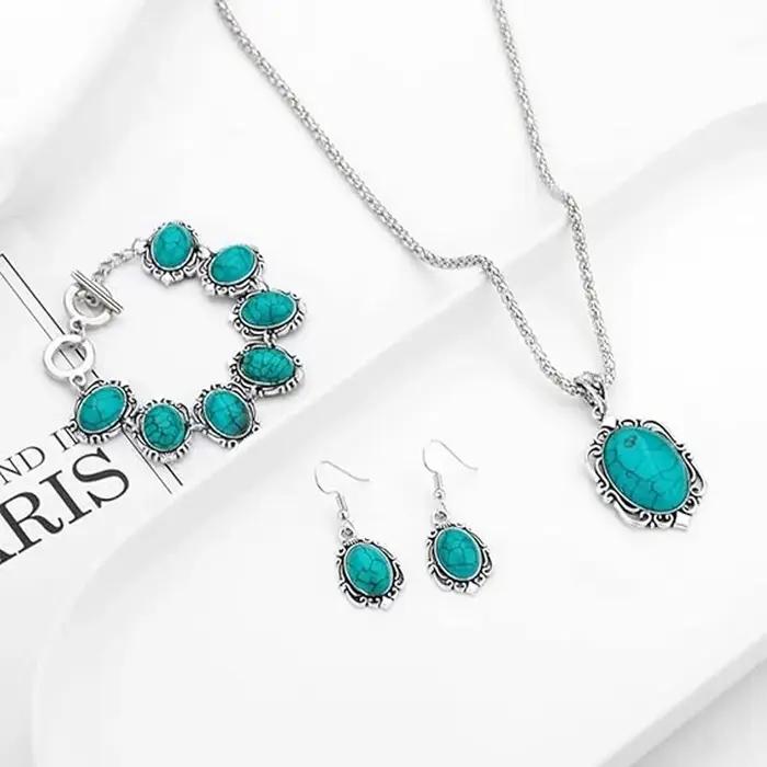 Ensemble de boucles d'oreilles et collier pour femmes