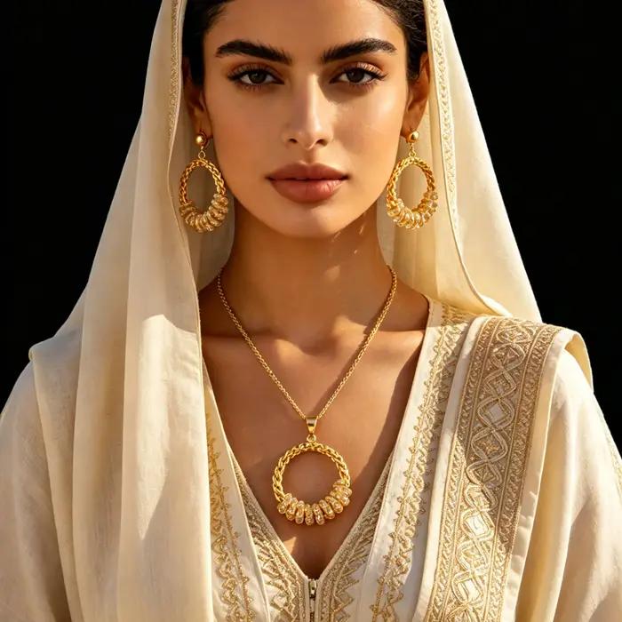 Parure de bijoux pour femme en plaqué or français