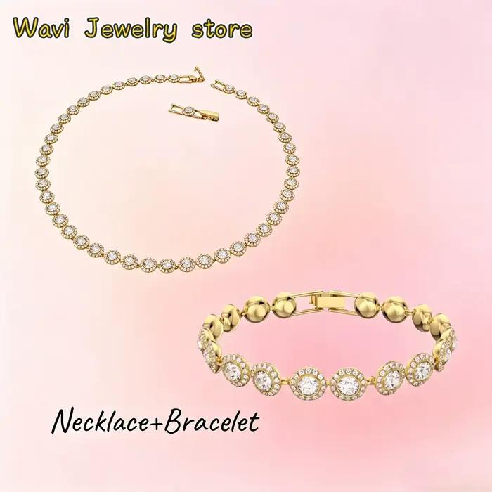 Nouvelle Série 2026 : Ensemble de Bijoux de Luxe en Cristal (Collier, Boucles d'Oreilles, Bracelet) – Cadeau Idéal