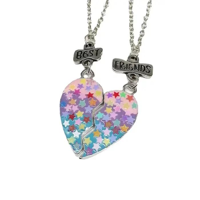 Collier pendentif coeur BFF pour enfants, bijoux de couple, mode meilleur ami, mignon, navire Chia,
