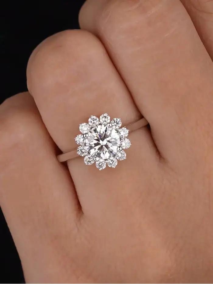 Bague classique en argent Sterling 925, magnifique couronne de tournesol en Zircon pour femmes, fian
