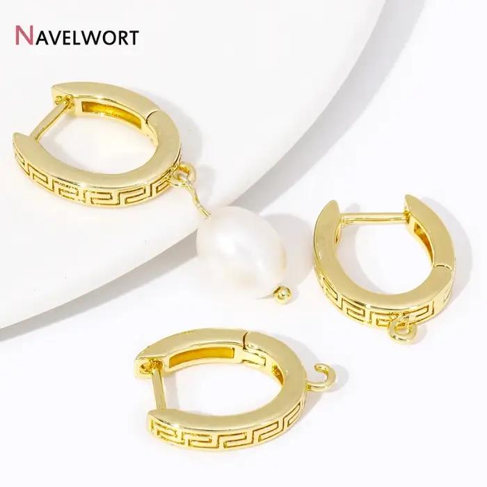1/2/4 paires de fils d'oreilles ronds en laiton plaqué or 18 carats