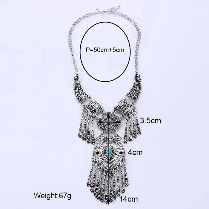 LOVBEAFAS mode bohème Collier ras du cou Vintage gland déclaration Maxi Long