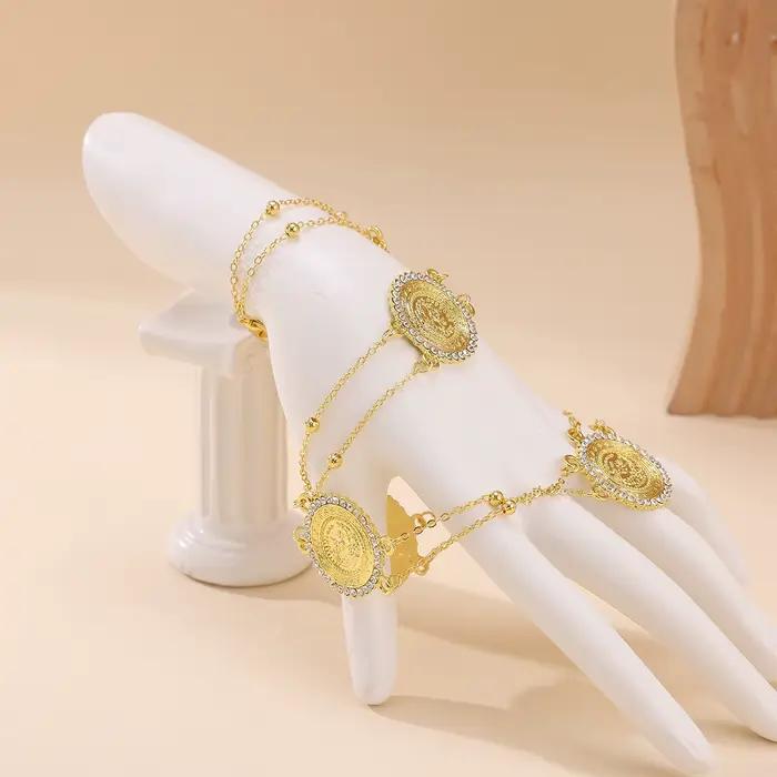 Ensemble de bijoux de mariée dorée