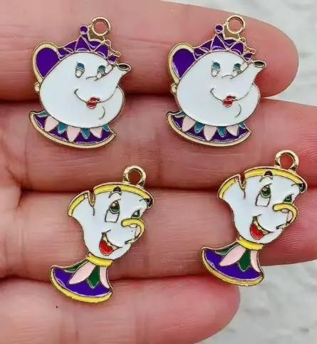 10 pièces Breloques porte-bougie bouilloire à eau pour la fabrication de bijoux
