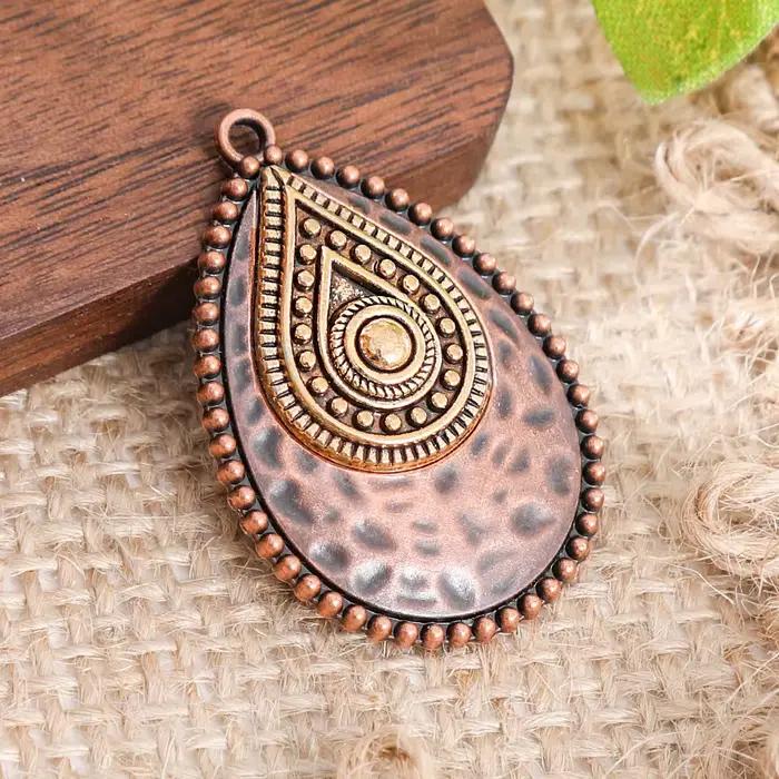 Pendentif en forme de larme style rétro vintage ethnique bohème en alliage de zinc pour création de bijoux personnalisés pour femme