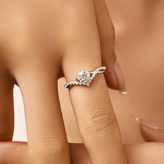 MODIAN couronne D couleur Moissanite bague délicate laboratoire diamant