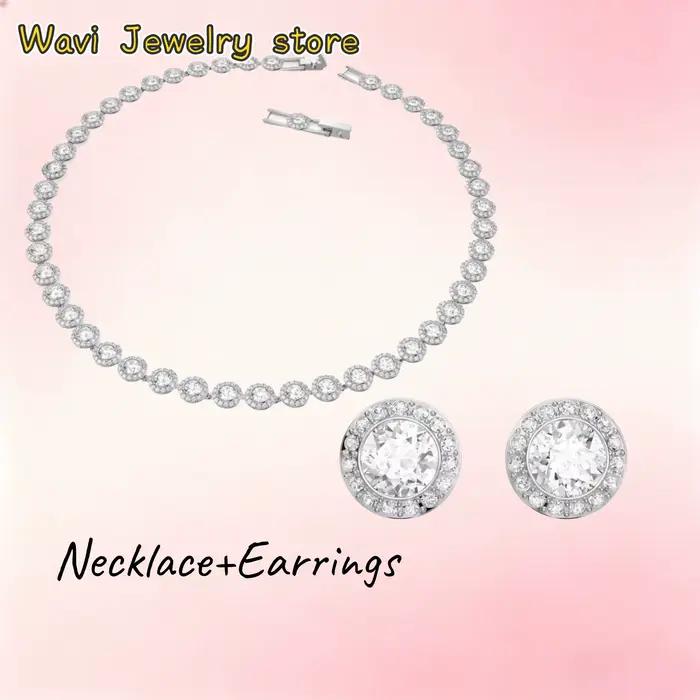 Nouvelle collection 2026 : Parure de bijoux de luxe en cristal (collier, boucles d'oreilles, bracelet) – Cadeau idéal