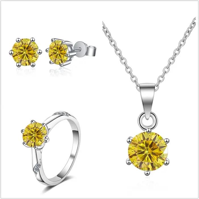 Ensemble de bijoux en Moissanite véritable pour femmes