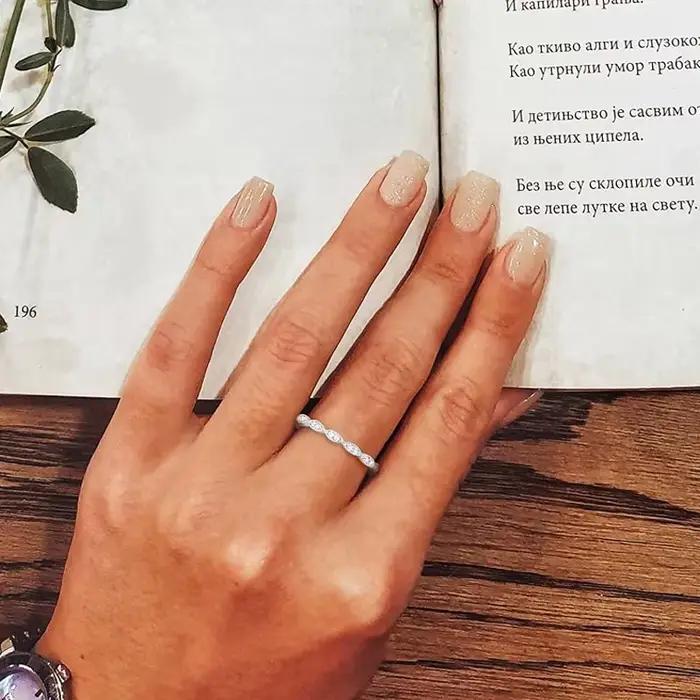 Lnkry – bague d'éternité en Moissanite ronde certifiée de 1.5mm pour femmes, en or 14k, anneaux empilables pour anniversaire, bijoux, cadeau
