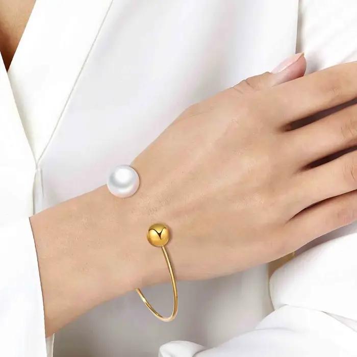 Bracelets en acier inoxydable plaqué or pour femme