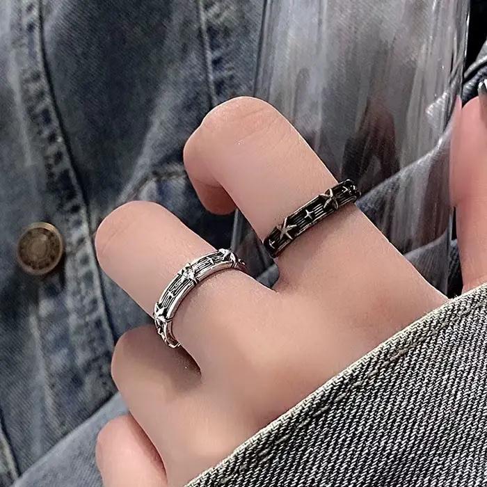 Y2K – bague rétro ouverte pour hommes et femmes, Style ancien, Hip Hop, Punk, géométrie, Couple, déclaration, bijoux de fête, cadeaux