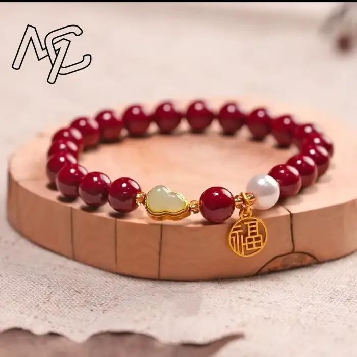 Bracelet en perles de jaspe avec pierres précieuses naturelles