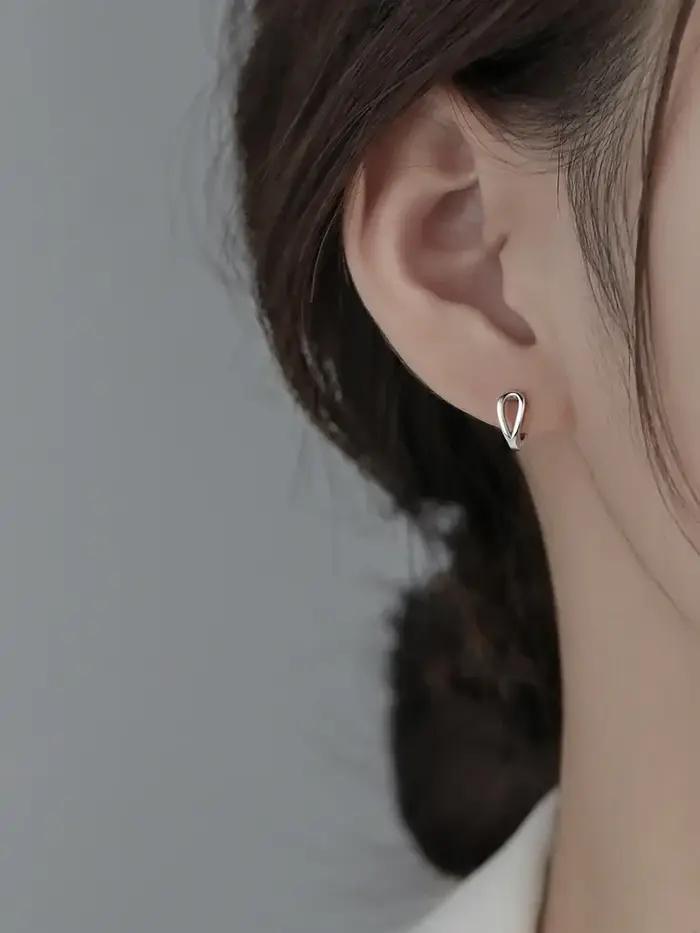 Boucles d'oreilles goutte d'eau en argent regardé 925 pour femme