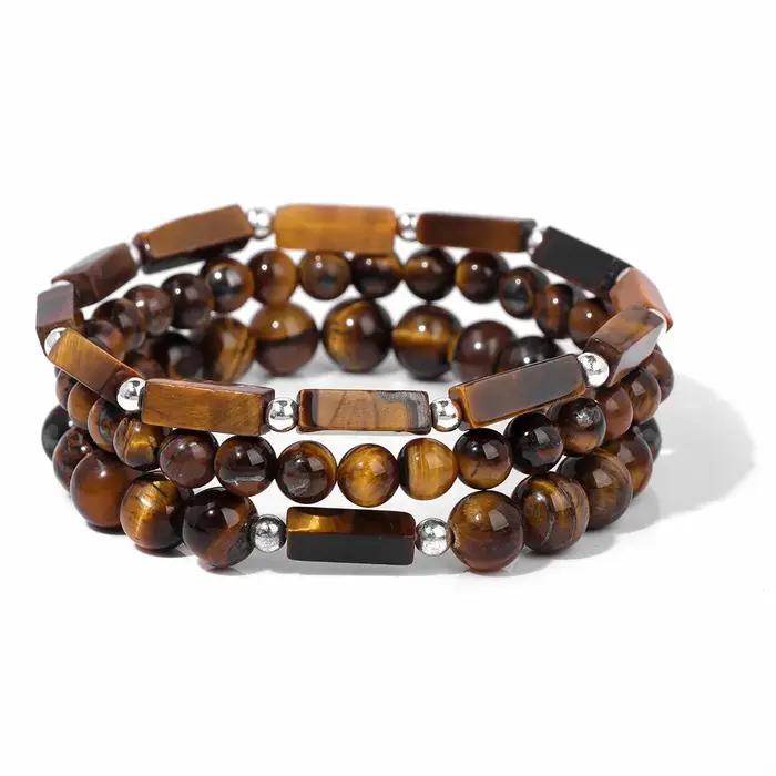 Bracelets à perles en Rhodonite pour hommes et femmes