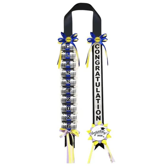 Collier de style guirlande élégant avec kit de couronne en ruban DIY pour femmes occasions spéciales Blanc Lait Jaune Fluo