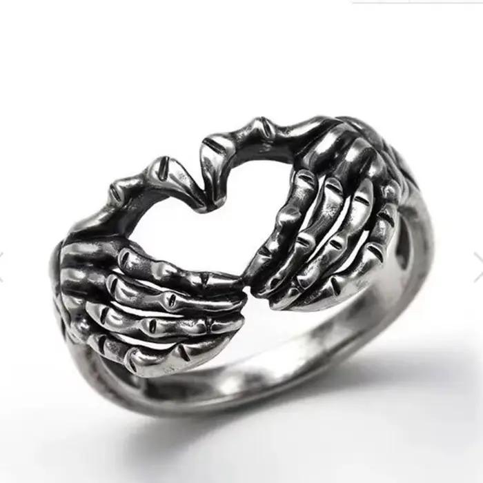 Bagues d'ouverture Vintage Dragon foncé pour hommes et femmes, Animal mignon, couleur argent, métal