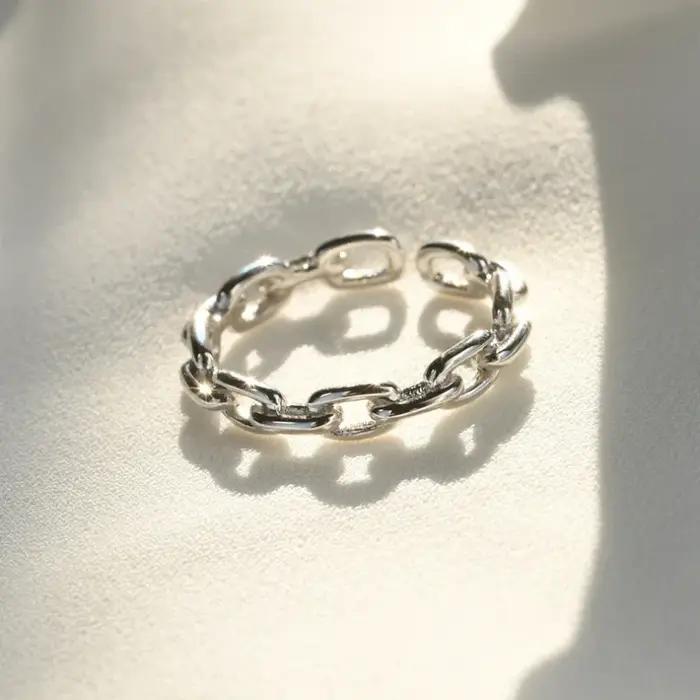 PONYKISS – bague ouverte géométrique irrégulière de couleur argent, réglable pour femmes, bijoux tendance minimalistes, cadeau