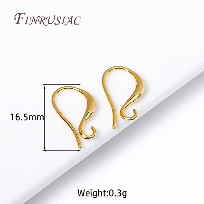 Fil d'oreille plaqué or 18 carats avec boucle extérieure, crochets de boucles d'oreilles plaqués Rho