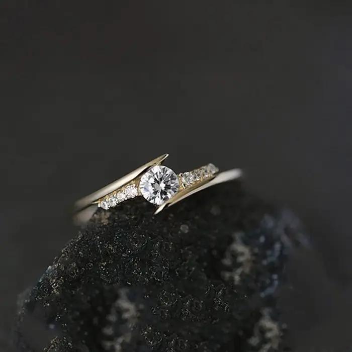 Huitan – bague de mariage au Design moderne pour femmes