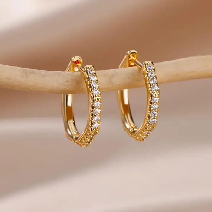 Boucles d'oreilles en acier inoxydable plaqué or pour femmes élégantes et résistantes occasions spéciales femmes occasions spéciales