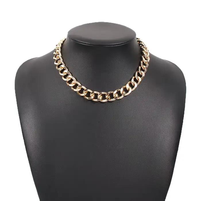 Grand Collier Torsadé Plaqué Or et Argent pour Femme, Ras du Cou avec Serrure Optique Épaisse, Colliers de JOraq, Bijoux de ix, Cadeaux, 2021