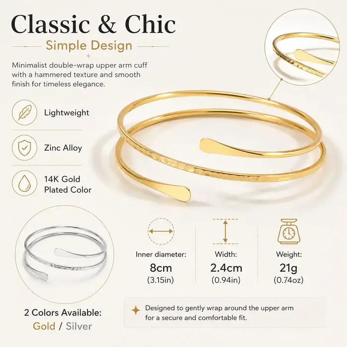 Bracelet manchette du haut du bras pour femmes