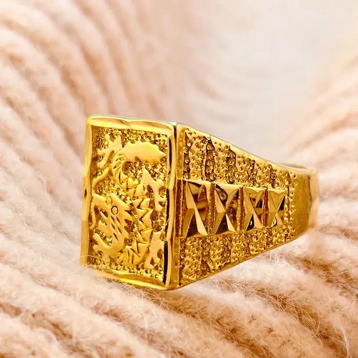 Bague indienne taille unique en or africain pour homme et femme
