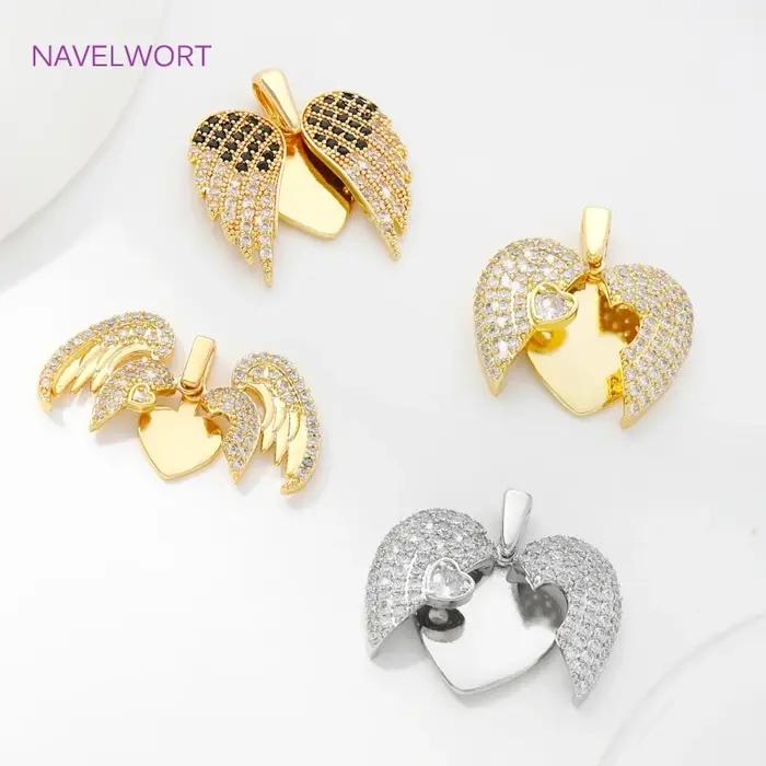 Pendentif à breloques cœur en laiton plaqué or 18 carats pour bijoux personnalisés artisanat et création de bijoux occasions spéciales
