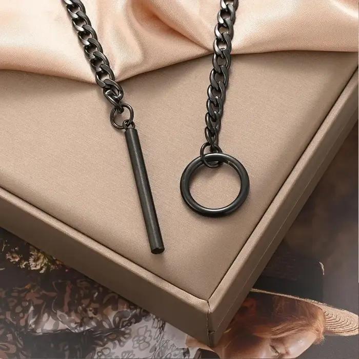 Collier ras du cou en acier inoxydable pour hommes et femmes