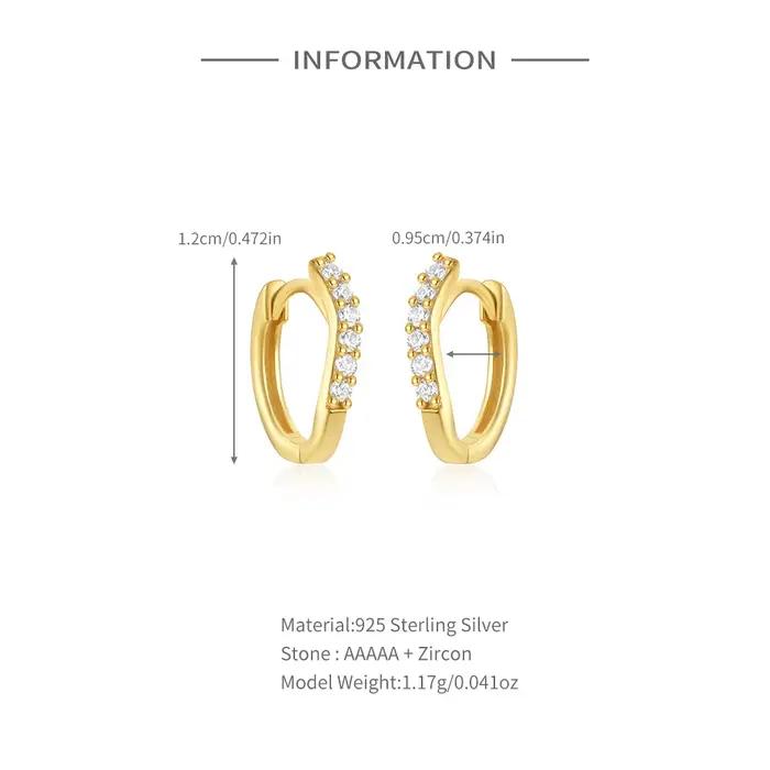 Boucles d'Oreilles en Argent Sterling 925 avec Zirconium Micro-Incarné Pour Femmes Occasions Spéciales Fêtes Mariages Anniversaires