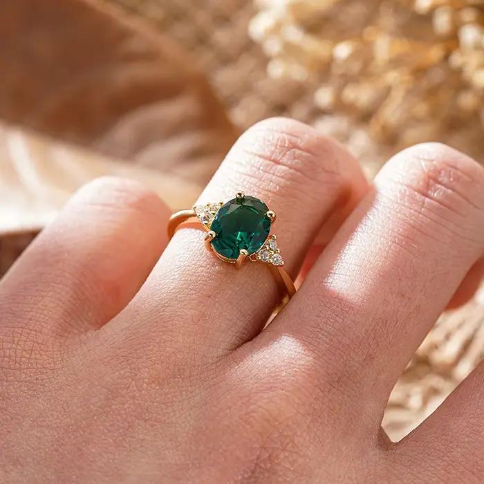 Huitan – bague fantaisie couleur or pour femmes