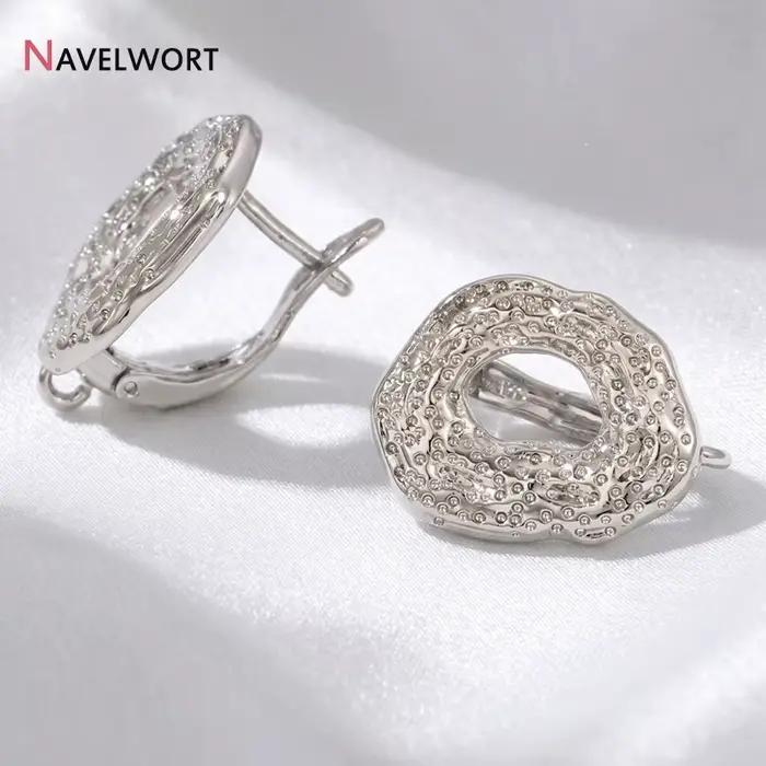 Crochets de boucles d'oreilles ovales plaqués or 18 carats en laiton, fermoirs creux hypoallergéniques, matériaux de fabrication de bijoux DIY