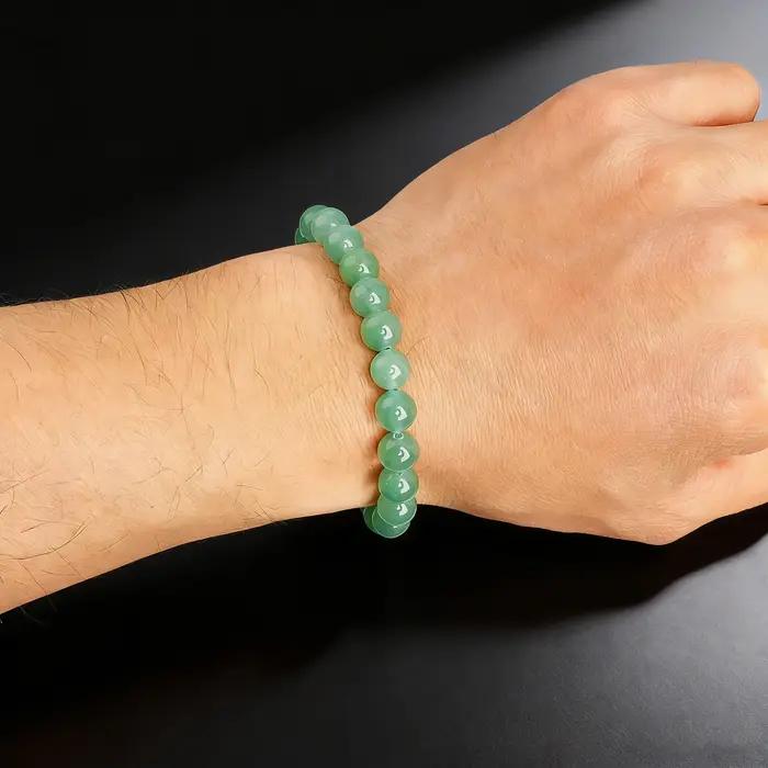 Bracelet en pierre naturelle aventurine avec perles Reiki pour booster de vitalité et porte-bonheur unisexe occasions spéciales