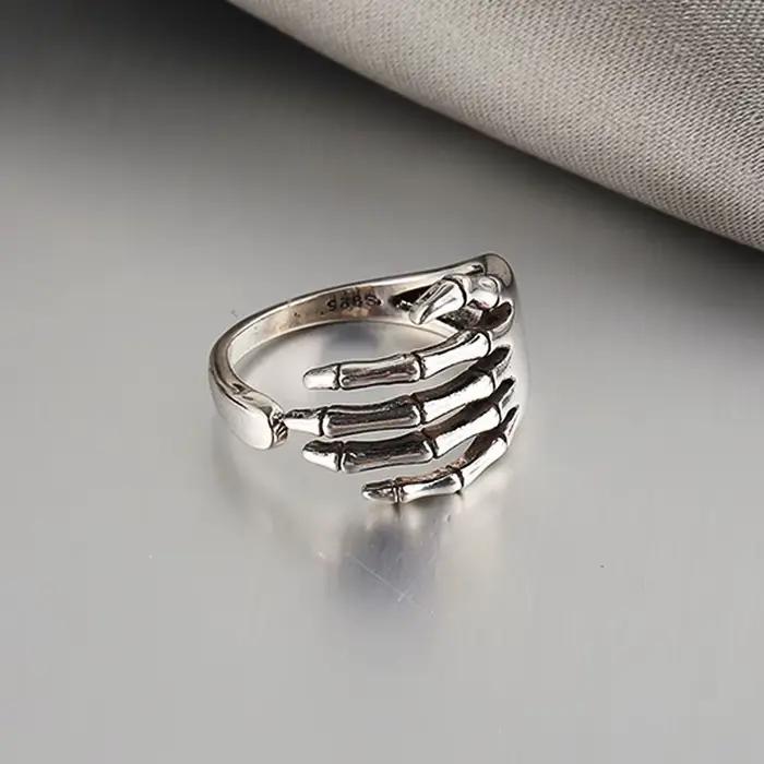 Bagues d'ouverture Vintage Dragon foncé pour hommes et femmes, Animal mignon, couleur argent, métal